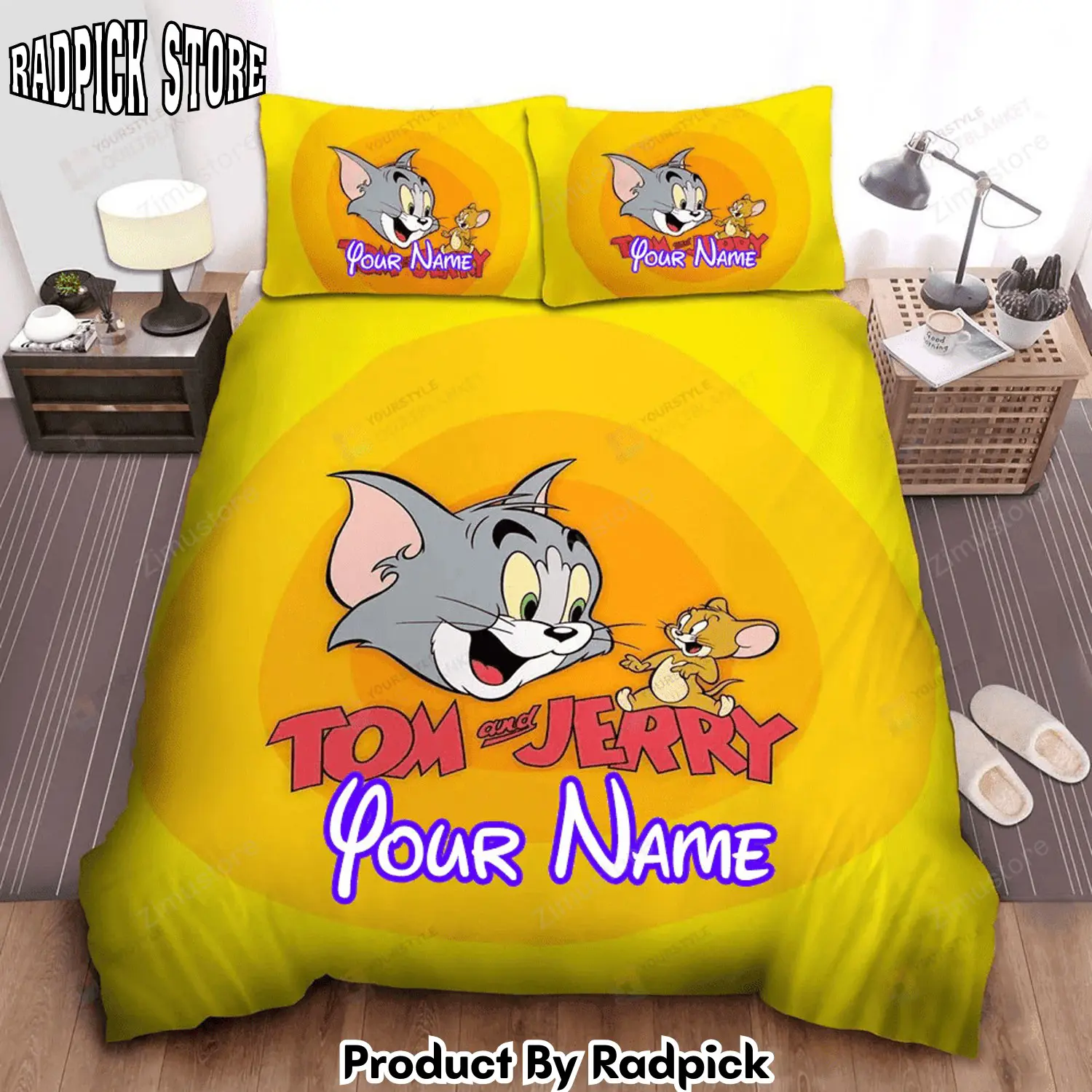 Radpick tom and jerry traditional series logo bed sheets spread comforter duvet cover personalized name bedding sets rp327697